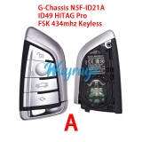 Original for BMW G-Chassis N5F-ID21A ID49 HITAG Pro chip with FSK 434mhz keyless 4 button remote key，System: Works on BDC3 and BDC2