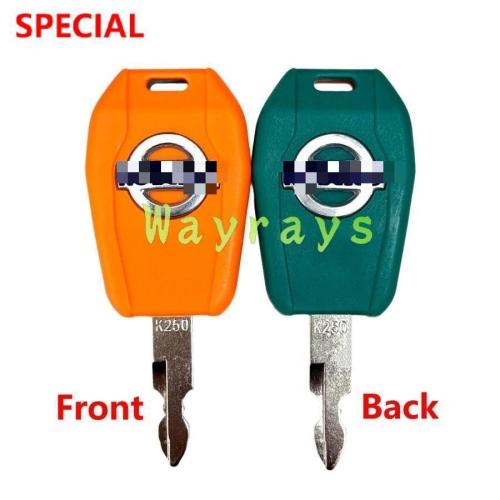 [with chip or not] For Kobelco excavator 60/75/130/140/200/210/250/260 key with OEM logo place,the picture show the front and the back of the key