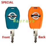 For Shantui excavator 60 75 80 135 215 220 235 265 360 key with OEM logo place,the picture show the front and the back of the key