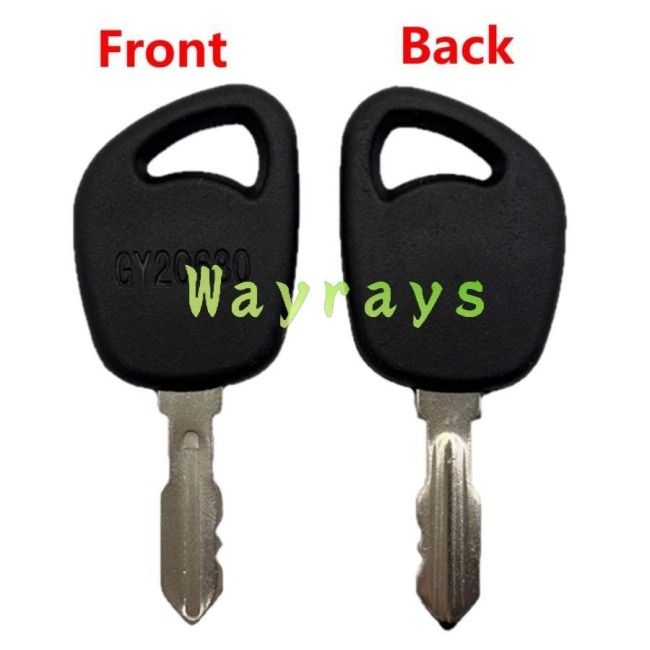 For John Deere excavator GY20680 AM131946 key without logo place,the picture show the front and the back of the key