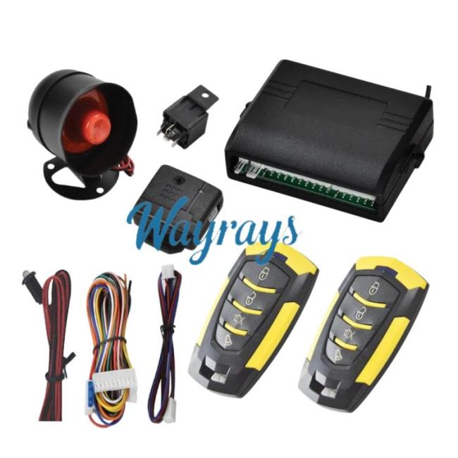 Universal 12V keyless car alarm system with remote central locking and keyless entry