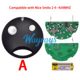 Garage door rolling code remote control with ASK 434mhz,Compatible with Nice Smilo 2 4