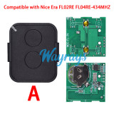 Garage door rolling code remote control with ASK 434mhz,Compatible with Nice Era FL02RE FL04RE