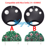 Garage door rolling code remote control with ASK 434mhz,Compatible with Nice Smilo 2 4