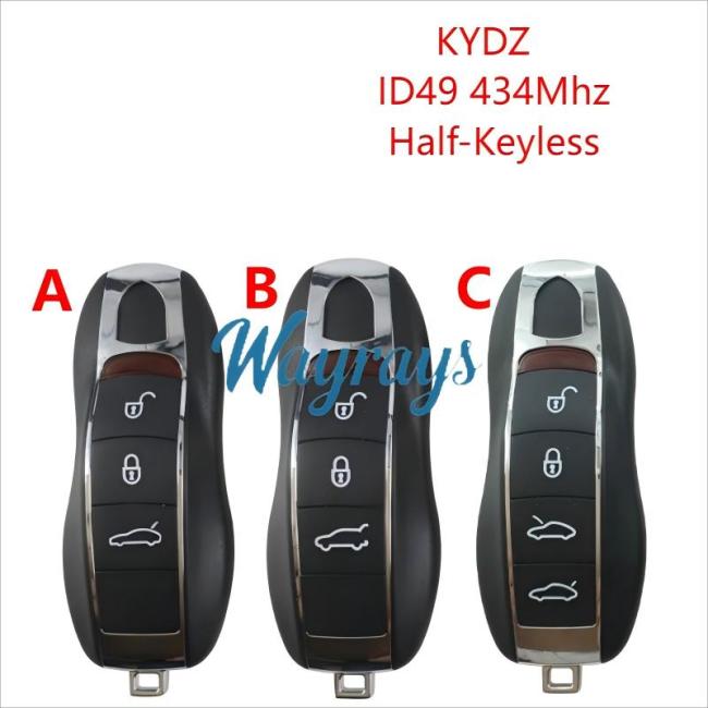For Porsche KYDZ model ID49 chip with 434mhz half-keyless 3/4 button remote key