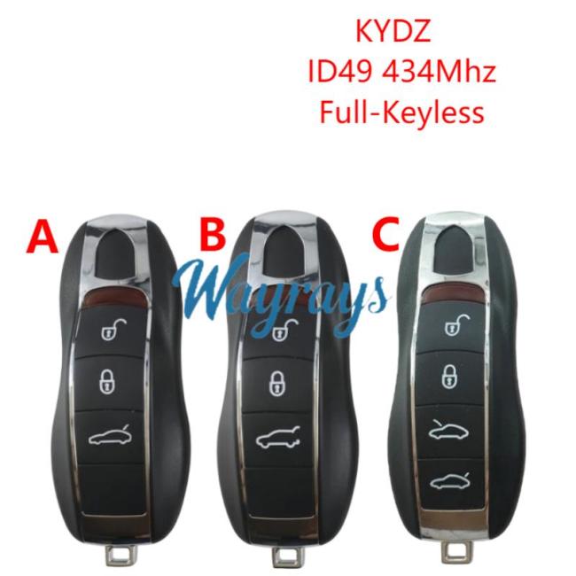 For Porsche KYDZ model ID49 chip with 434mhz full-keyless 3/4 button remote key