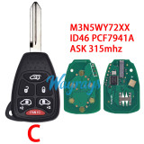 For Chrysler/Dodge M3N5WY72XX ID46 chip PCF7941A with ASK 315mhz remote key