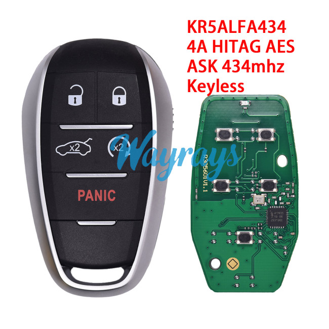 For Alfa KR5ALFA434 4A chip HITAG AES with ASK 434mhz keyless 4+1  button remote key