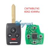 Original for Subaru CWTWBU745 4D62 chip with 434mhz 3+1 button remote key