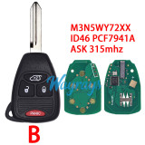 For Chrysler/Dodge M3N5WY72XX ID46 chip PCF7941A with ASK 315mhz remote key
