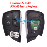 Original for Buick Envision S ID49 chip with ASK 434mhz keyless remote key