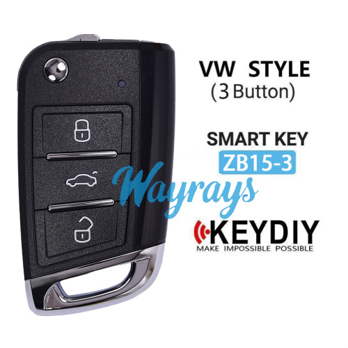 Keydiy ZB15-3 smart remote，For 46.47.48.49.4A、MQB48、5C chip types, match it to the car after generating it