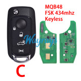 For Fiat 500X Egea Tipo MQB48 chip with FSK 434mhz keyless 3/4 button remote key