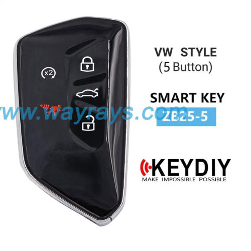 Keydiy ZB25-5 smart remote，For 46.47.48.49.4A、MQB48、5C chip types, match it to the car after generating it