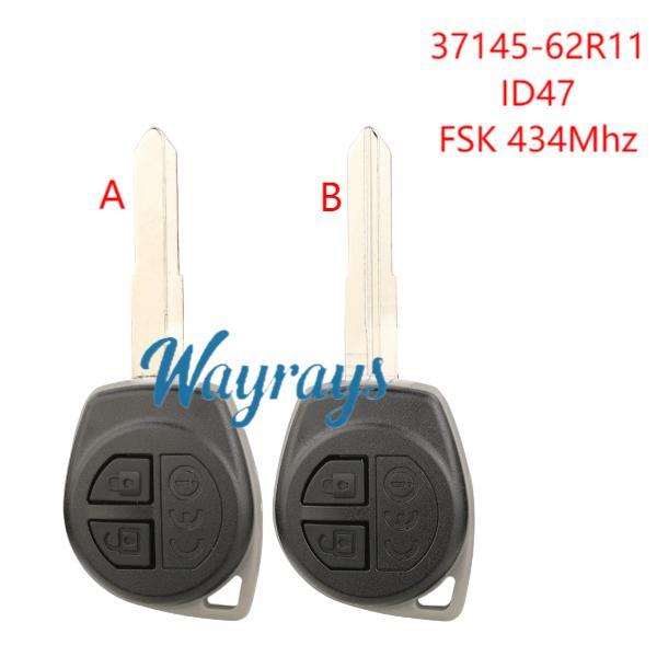 For Suzuki 37145-62R11 ID47 chip with FSK 434mhz 2 button remote key