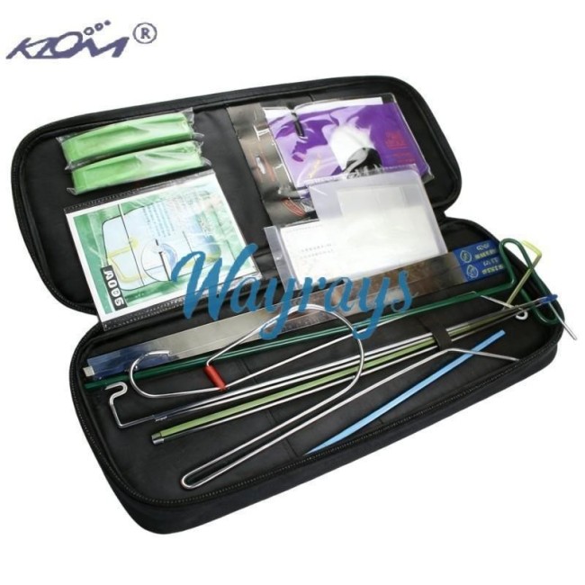 [Large]KLOM brand Large Automotive Lockout Kit,including air bag, long reach tools, a precision measuring tape, insertion plate...