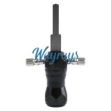 Tool for u-locks with single-sided flat/internal mill (two-track) keys, non-sidebar.