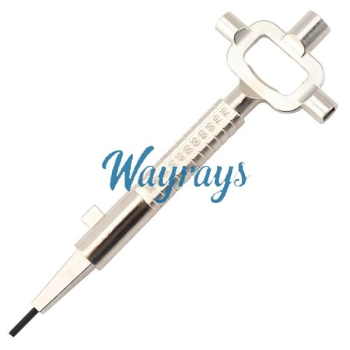 Measurement depth multi-function wrench for lock