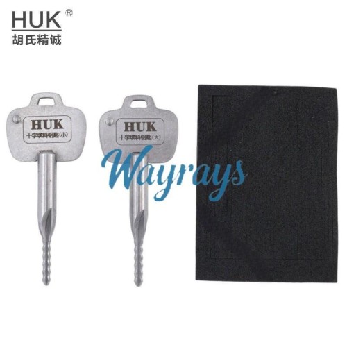 [Big]HUK brand garage door & roller shutter cross locks try-out key tool set (coarse tooth,fine tooth).