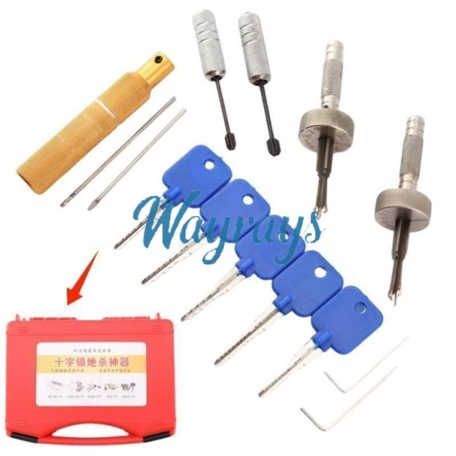 Ultimate cross lock tool kit 2,for cross locks(rolling door locks, surface-mounted door locks, automatic locks, single-cylinder locks, safes).