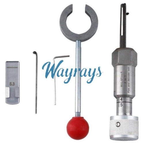 [Mul-5pins-R]2 in 1 pick and decoder tool,isreal Mul-T lock