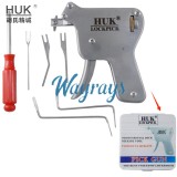 HUK brand caba/manual lock pick tool, opens most flat keys and double-sided automotive locks. fully steel construction with bronze brushed finish, premium durable material, rapid nut tightening/loosening, strong tip force, wide amplitude adjustment range.