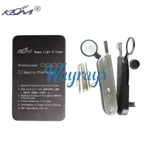 KLOM brand lock borescope eagle eye with light,4x magnifying power、hook pick tool set