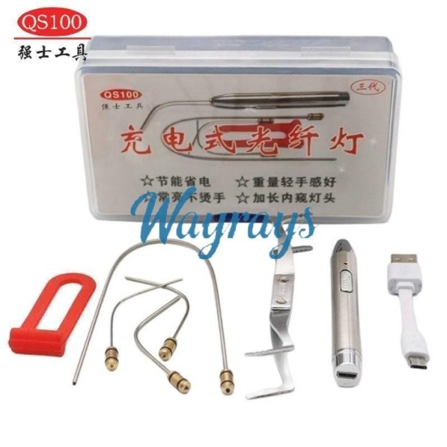 QS brand Mulyifuctional chargable lock borescope&tension wrench tool set