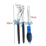 Multi-function lock picking and disassembly tool (hammer + adjustable pliers + modified screwdriver).
