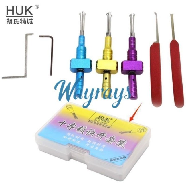 HUK brand cross locks quick tool set,compatible with multiple cylinder sizes (6.0/6.5/7.0).