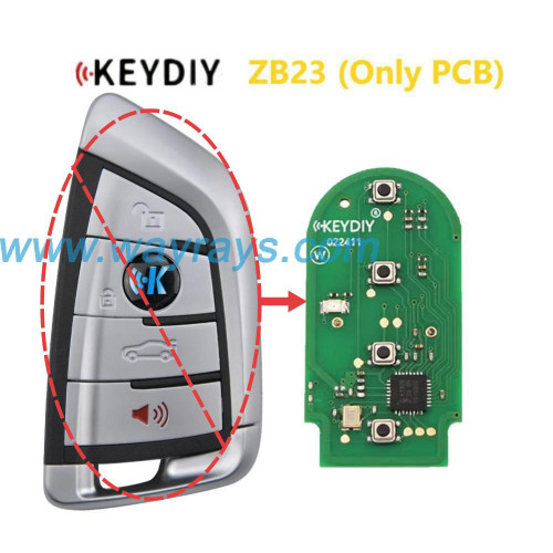 Keydiy ZB23(Only PCB) smart remote，For 46.47.48.49.4A、MQB48、5C chip types, match it to the car after generating it