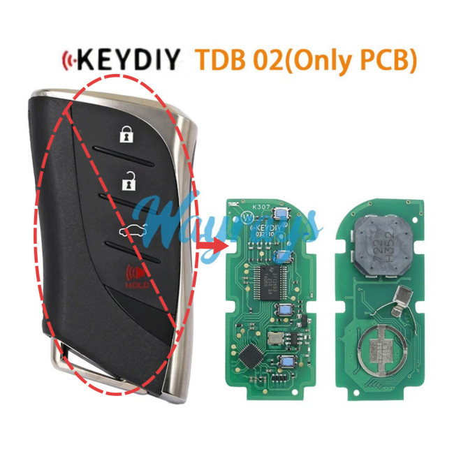 Keydiy TDB02 (Only PCB) smart remote,4D smart key generation, support emergency start,support frequency and trunk button value modification