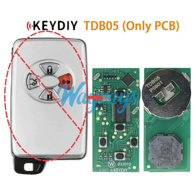Keydiy TDB05 (Only PCB) smart remote,4D smart key generation, support emergency start,support frequency and trunk button value modification