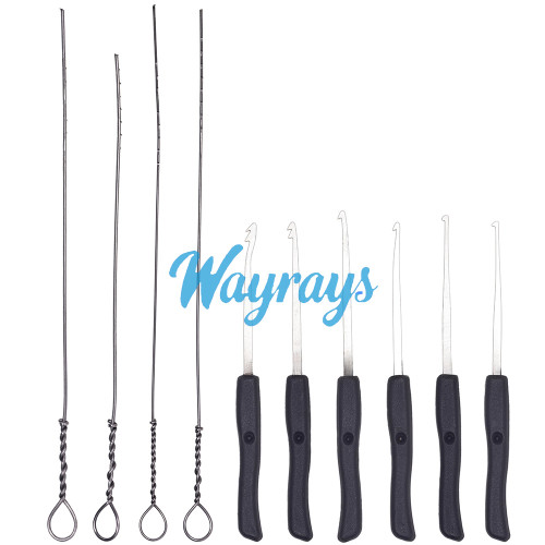 GOSO broken key removal tool,suitable for house using, car, office locks with 10 different angles of lock pickers