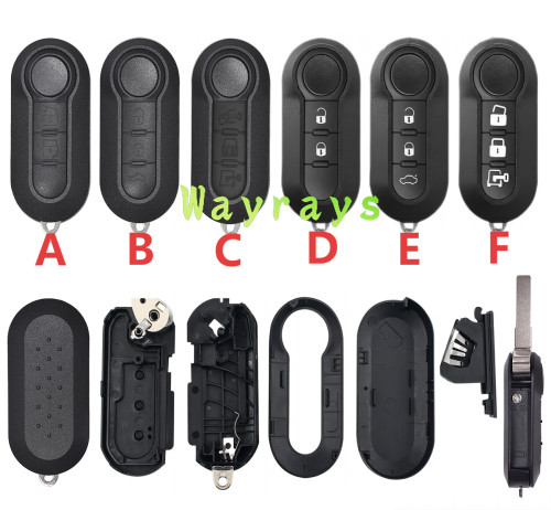 For Fiat key shell with logo place