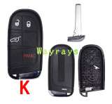 For Chrysler Jeep key shell with rectangle logo place
