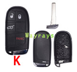 For Chrysler Jeep Fiat key shell without logo