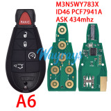 For Chrysler/Dodge M3N5WY783X IYZ-C01C ID46 chip PCF7941A with ASK 434mhz remote key