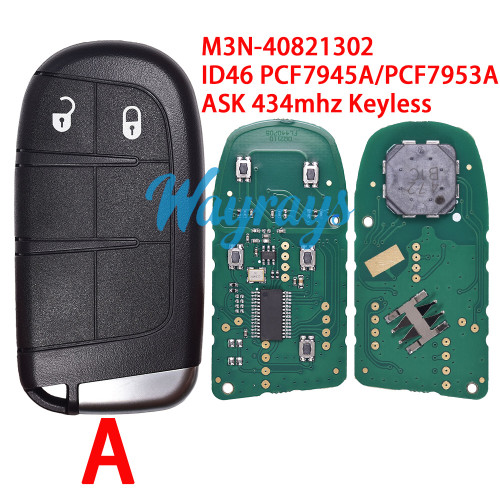 For Chrysler Grand Cherokee M3N-40821302 ID46 chip PCF7945A/PCF7953A with ASK 434mhz keyless remote key