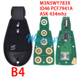 For Chrysler/Dodge M3N5WY783X IYZ-C01C ID46 chip PCF7941A with ASK 434mhz remote key