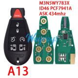 For Chrysler/Dodge M3N5WY783X IYZ-C01C ID46 chip PCF7941A with ASK 434mhz remote key