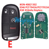 For Chrysler Grand Cherokee M3N-40821302 ID46 chip PCF7945A/PCF7953A with ASK 434mhz keyless remote key