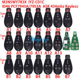 For Chrysler M3N5WY783X,IYZ-C01C ID46 chip PCF7945A/7953A with ASK 434mhz keyless remote key