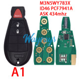 For Chrysler/Dodge M3N5WY783X IYZ-C01C ID46 chip PCF7941A with ASK 434mhz remote key