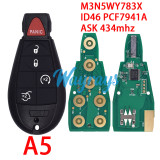 For Chrysler/Dodge M3N5WY783X IYZ-C01C ID46 chip PCF7941A with ASK 434mhz remote key
