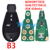 For Chrysler/Dodge M3N5WY783X IYZ-C01C ID46 chip PCF7941A with ASK 434mhz remote key