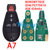 For Chrysler/Dodge M3N5WY783X IYZ-C01C ID46 chip PCF7941A with ASK 434mhz remote key