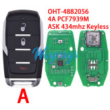 For Dodge RAM 1500 OHT-4882056 4A chip PCF7939M with ASK 434mhz keyless remote key