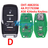 For Dodge RAM 1500 OHT-4882056 4A chip PCF7939M with ASK 434mhz keyless remote key
