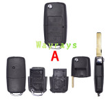 [4 screws]For VW transponder key modified key shell with round logo place pls ask the A and B are stock before purchasing，C has stock
